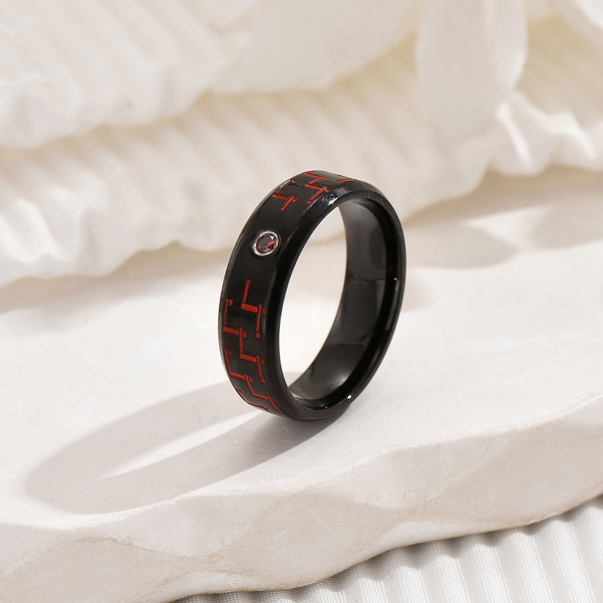 Modern Style Color Block 304 Stainless Steel Plating Inlay Zircon Men's Rings display picture 7