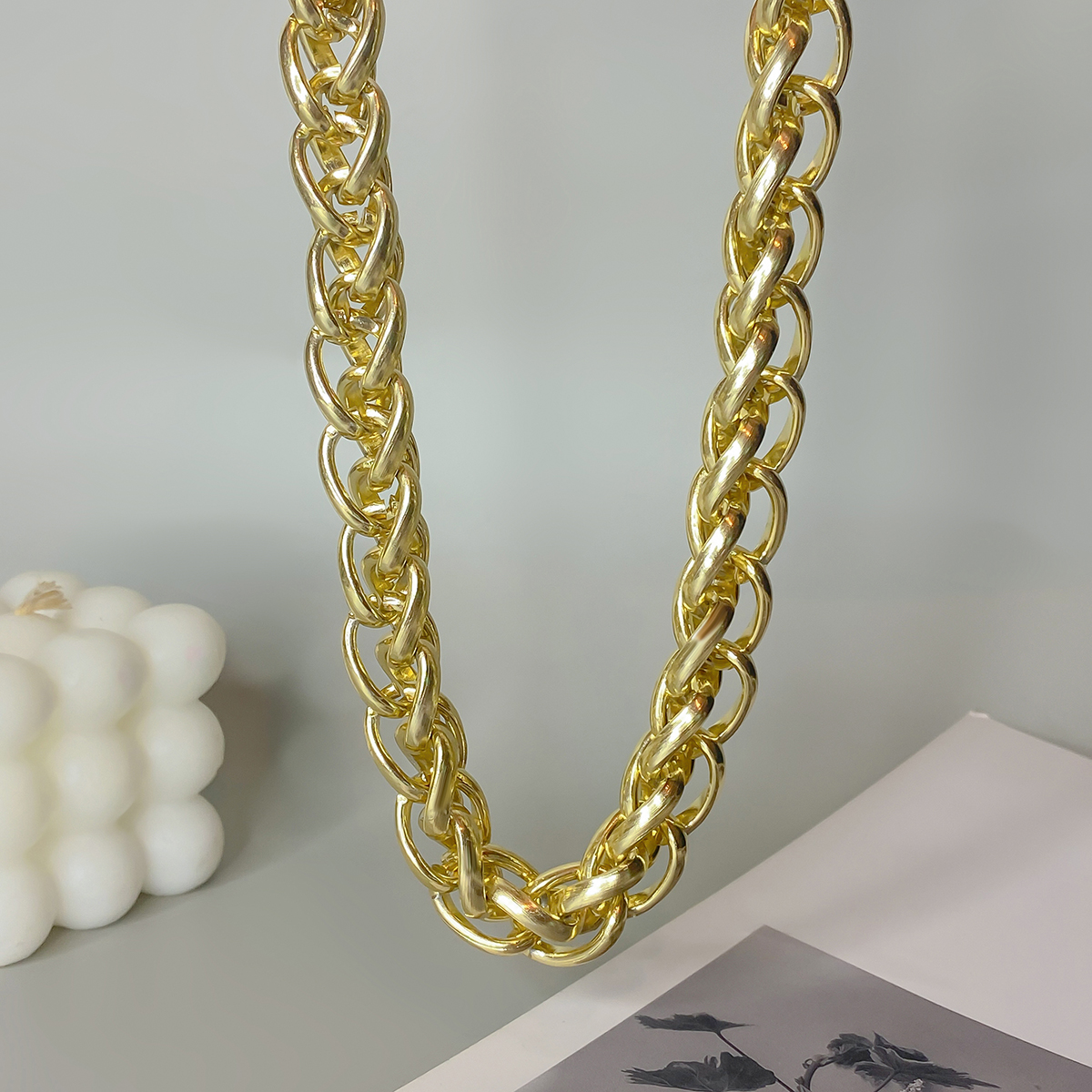 Casual Hip-hop Solid Color Aluminum Wholesale Necklace display picture 5