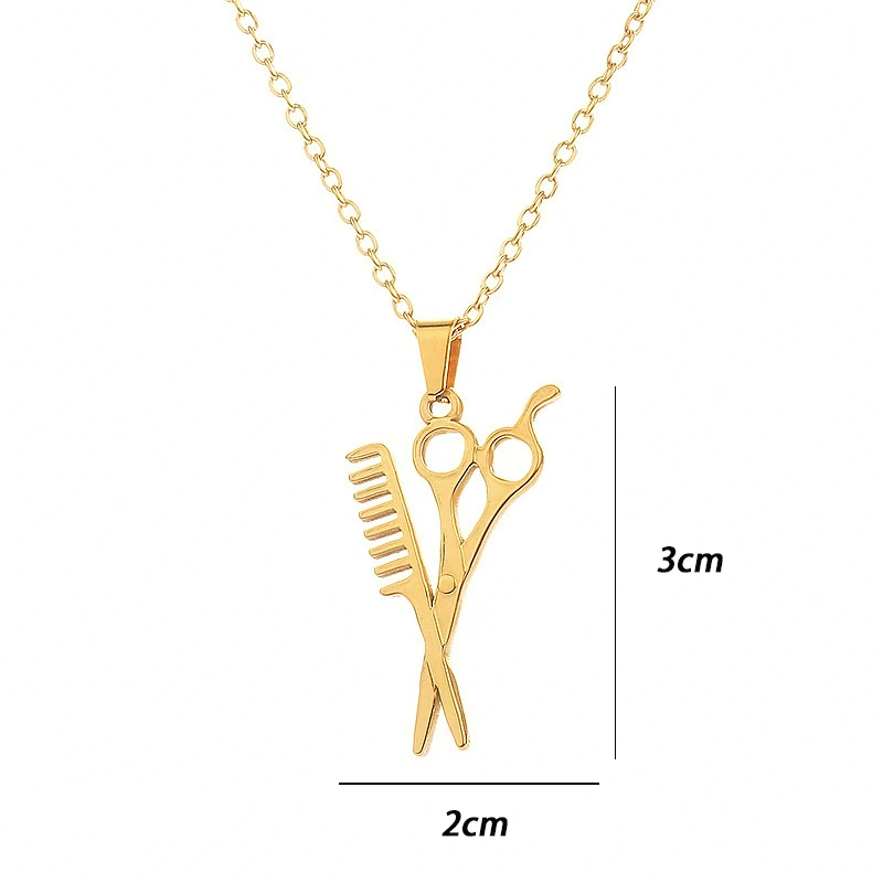 Simple Style Scissors Stainless Steel Plating 18k Gold Plated Pendant Necklace display picture 1