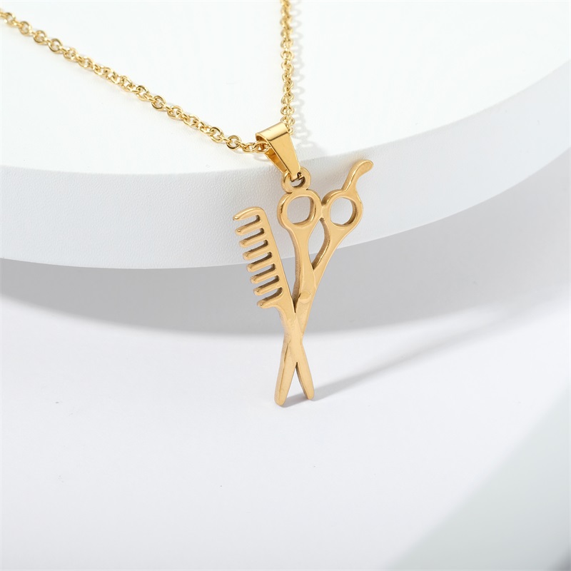 Simple Style Scissors Stainless Steel Plating 18k Gold Plated Pendant Necklace display picture 4