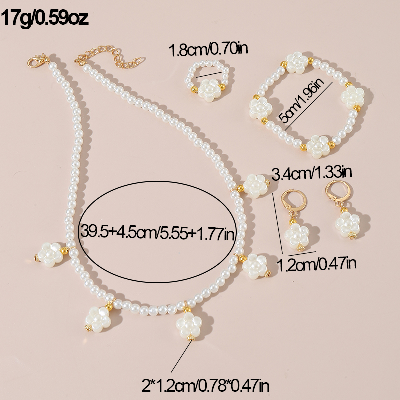Sweet Round Artificial Pearl Beaded Women's Bracelets Earrings Necklace display picture 18
