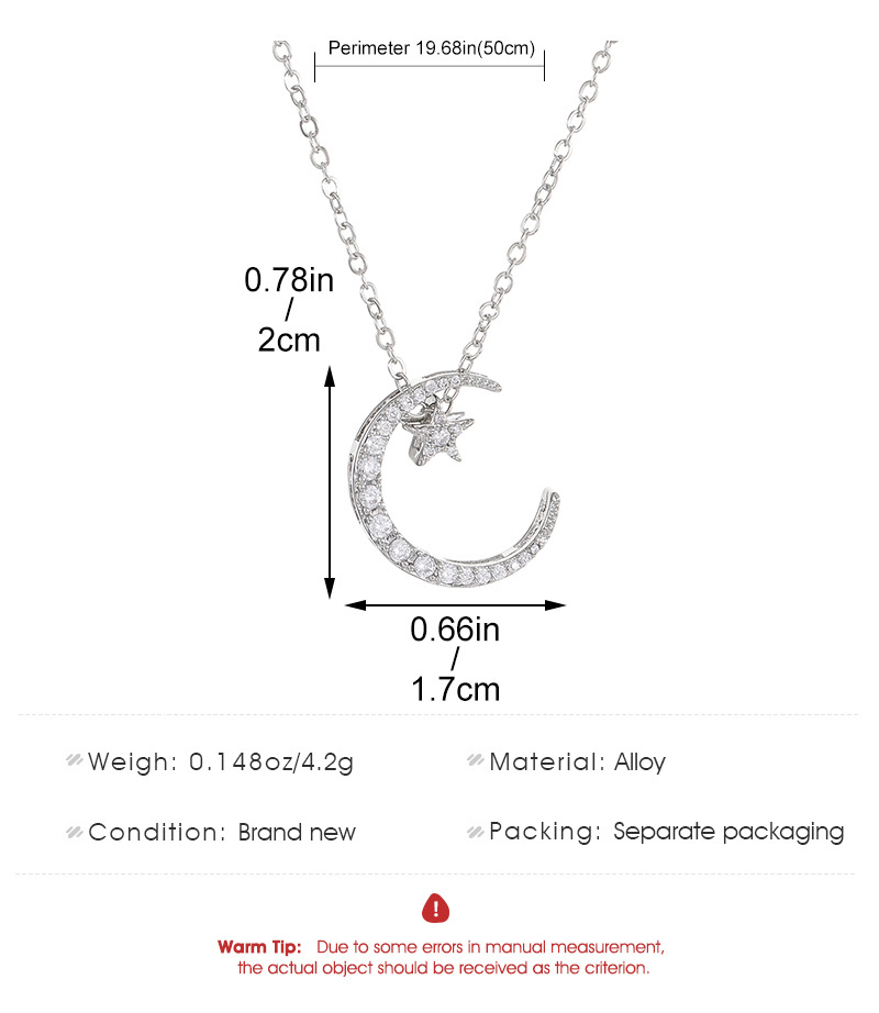 Sweet Star Moon Alloy Women's Pendant Necklace display picture 1