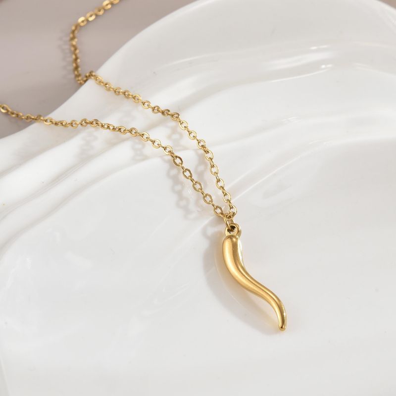 Stainless Steel 18K Gold Plated Simple Style Plating Solid Color Necklace display picture 5