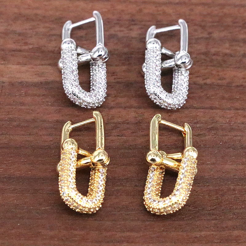 1 Pair Retro Luxurious Simple Style Double Ring Plating Inlay Copper Zircon 18k Gold Plated Drop Earrings display picture 5