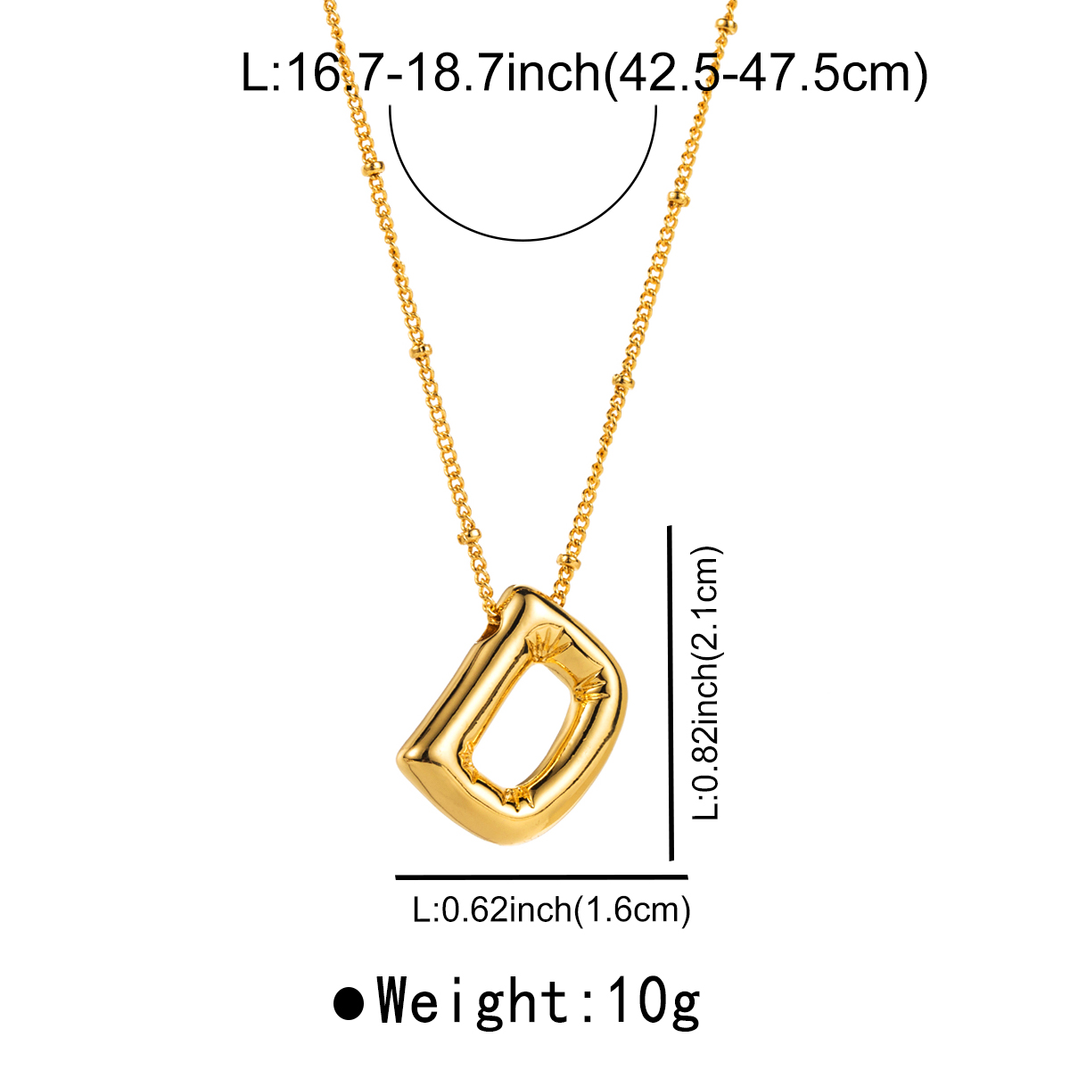 Modern Style Simple Style Letter Copper Pendant Necklace display picture 14
