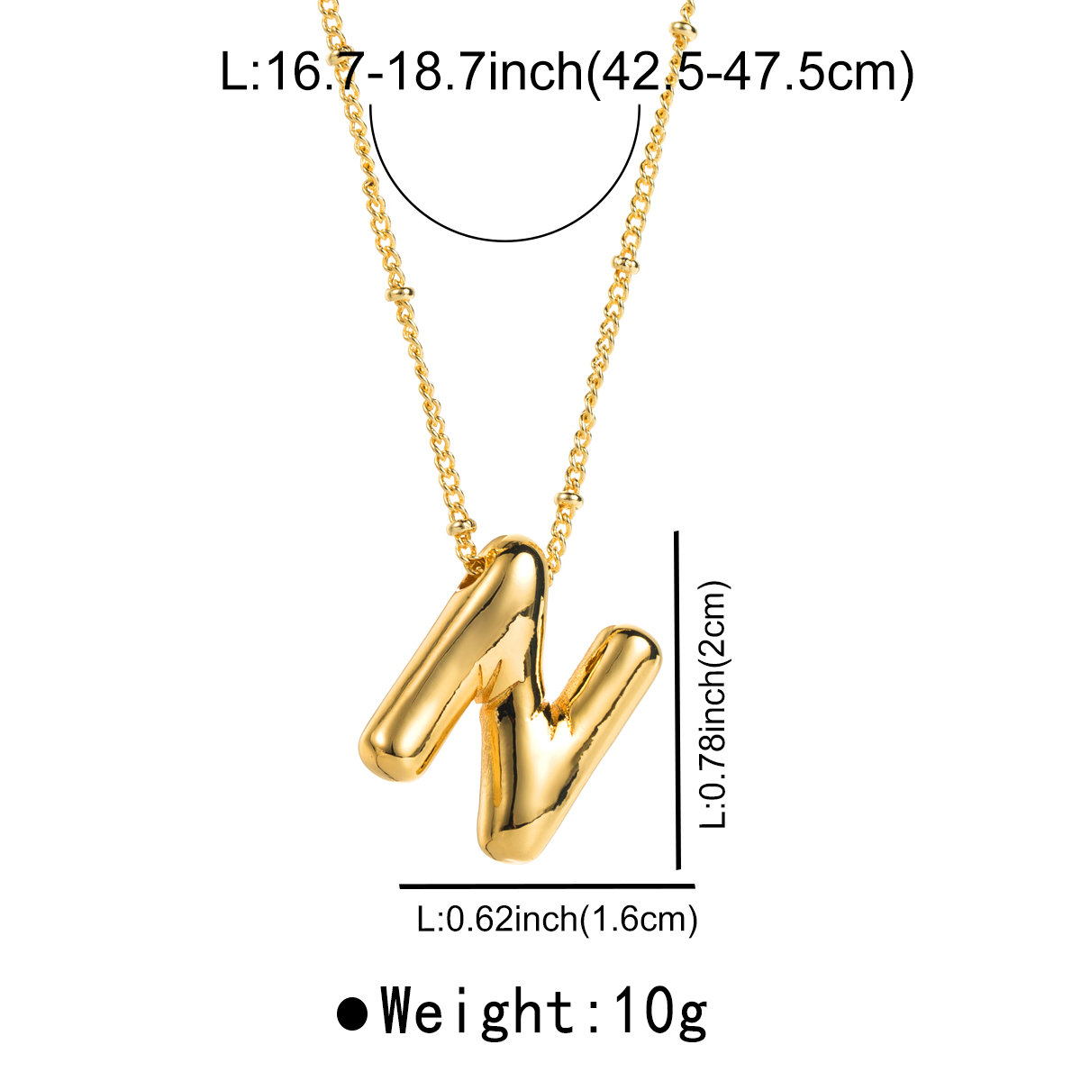 Modern Style Simple Style Letter Copper Pendant Necklace display picture 22