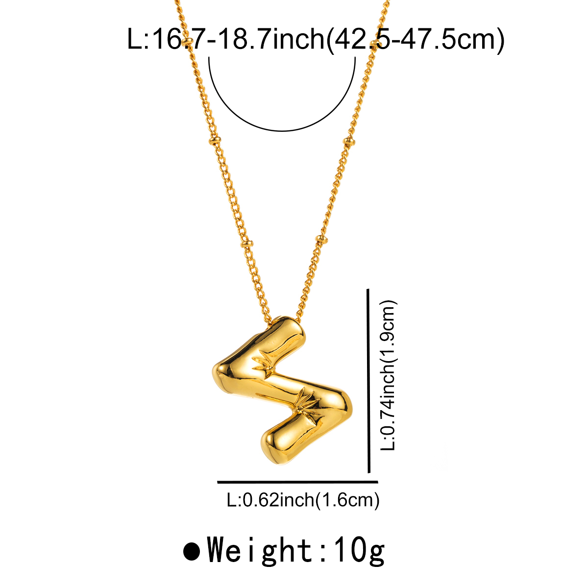 Modern Style Simple Style Letter Copper Pendant Necklace display picture 26