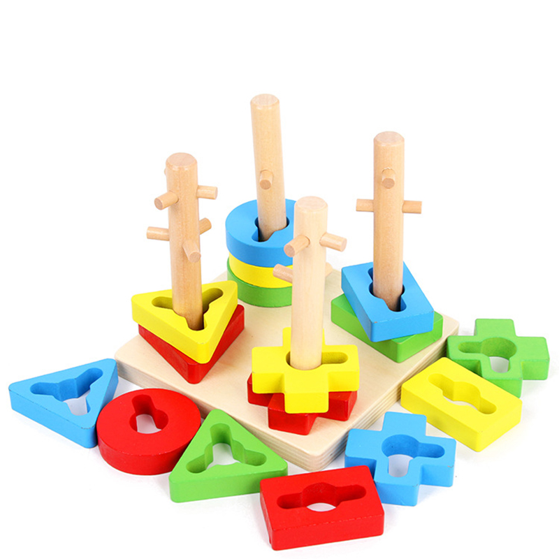 Building Toys Color Block Wood Toys display picture 1