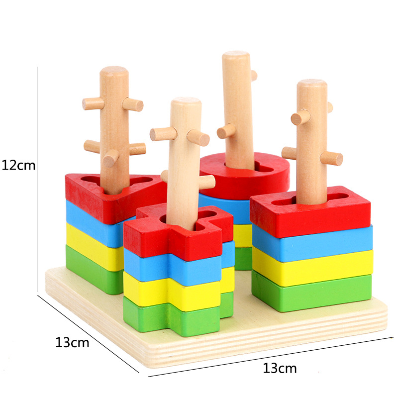 Building Toys Color Block Wood Toys display picture 3