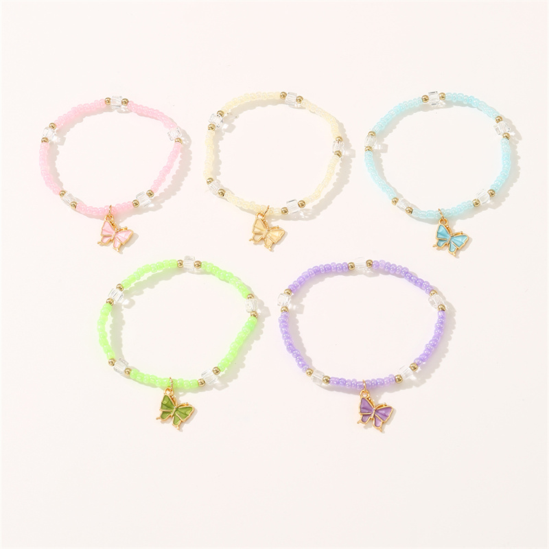 Cute Sweet Solid Color Plastic Beaded Women's Bracelets display picture 2