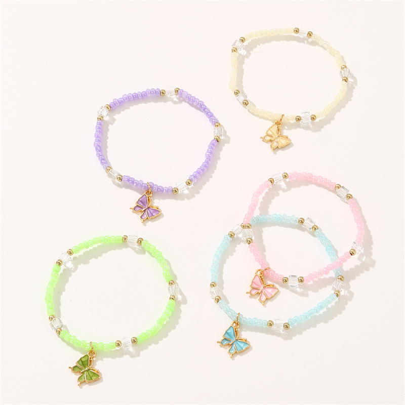 Cute Sweet Solid Color Plastic Beaded Women's Bracelets display picture 1
