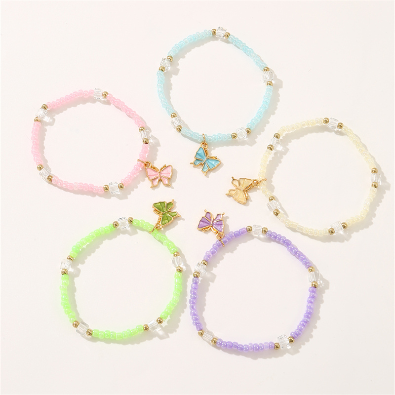 Cute Sweet Solid Color Plastic Beaded Women's Bracelets display picture 4