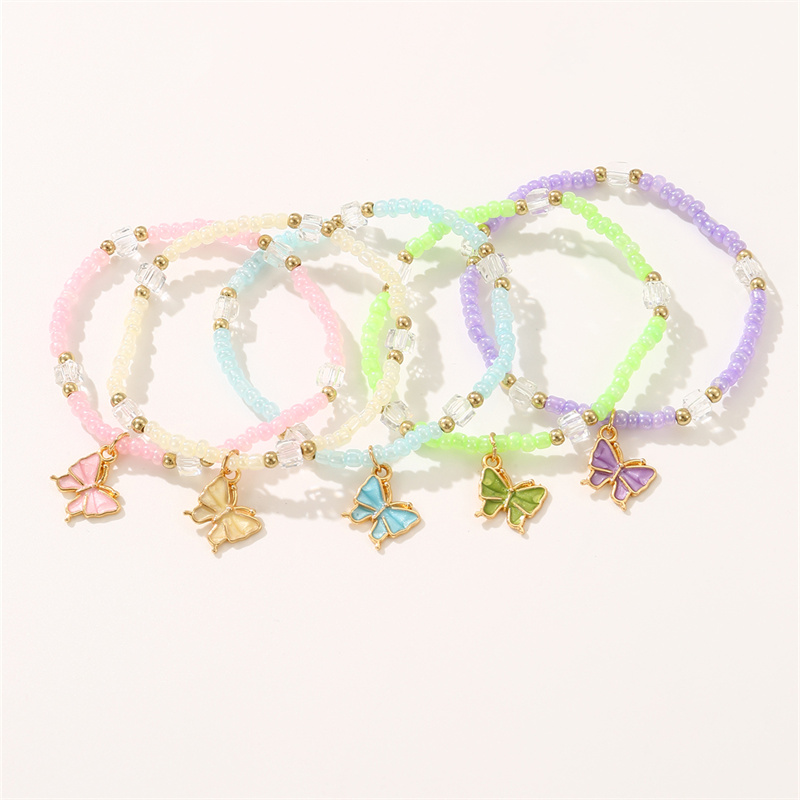 Cute Sweet Solid Color Plastic Beaded Women's Bracelets display picture 3