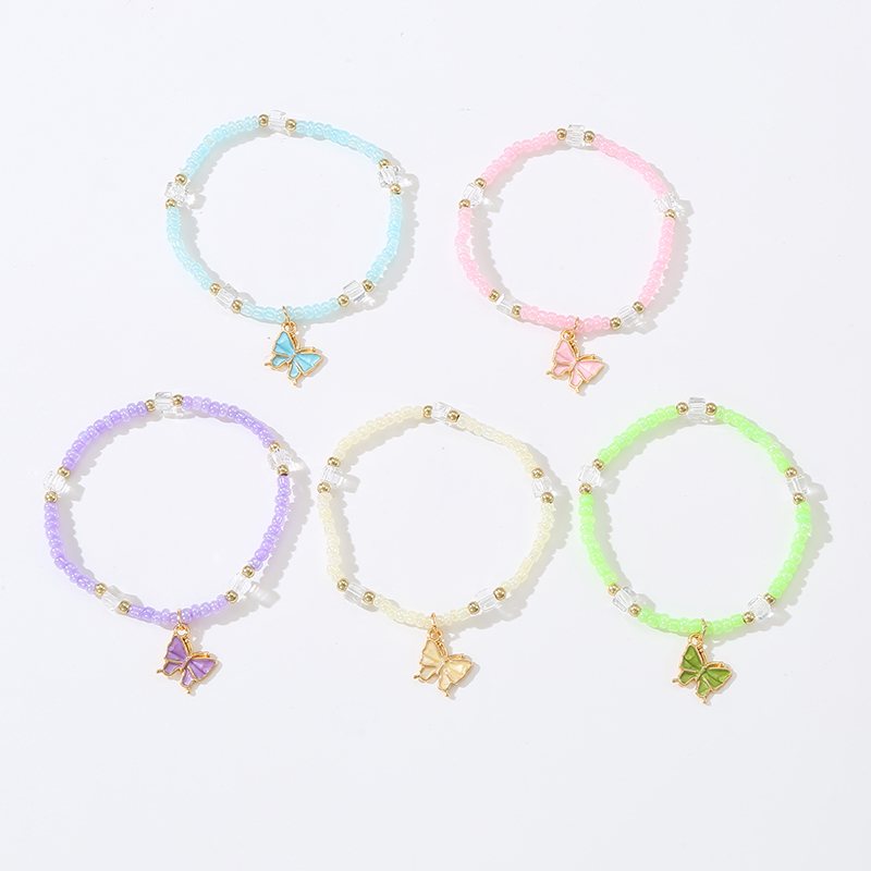 Cute Sweet Solid Color Plastic Beaded Women's Bracelets display picture 5