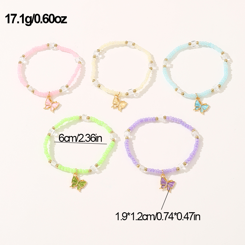 Cute Sweet Solid Color Plastic Beaded Women's Bracelets display picture 6