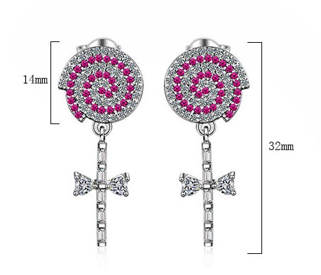 1 Pair Cute Cartoon Plating Inlay Copper Zircon White Gold Plated Ear Studs display picture 8