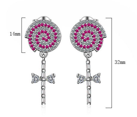 1 Paire Mignon Dessin Animé Placage Incruster Le Cuivre Zircon Or Blanc Plaqué Boucles D'oreilles display picture 8