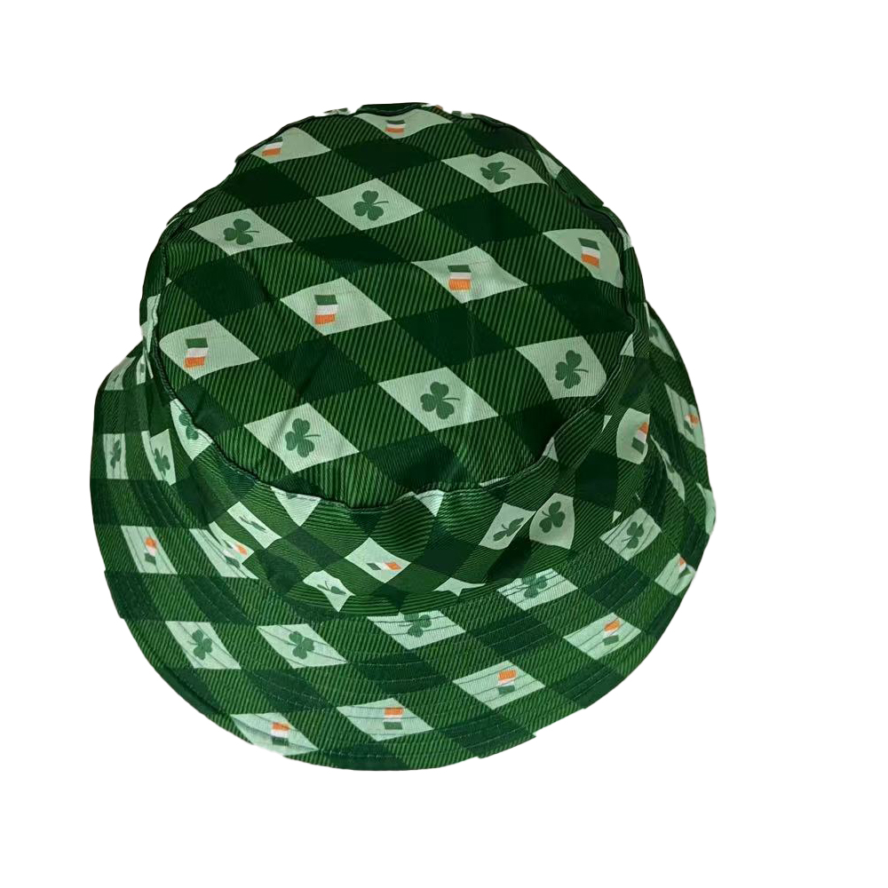 Unisex Simple Style Classic Style Shamrock Printing Eaveless Bucket Hat display picture 3