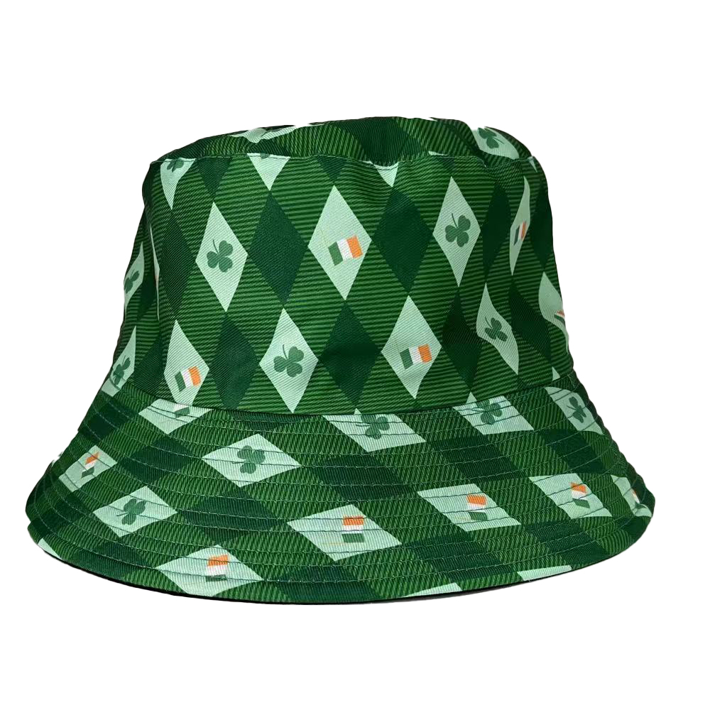 Unisex Simple Style Classic Style Shamrock Printing Eaveless Bucket Hat display picture 1