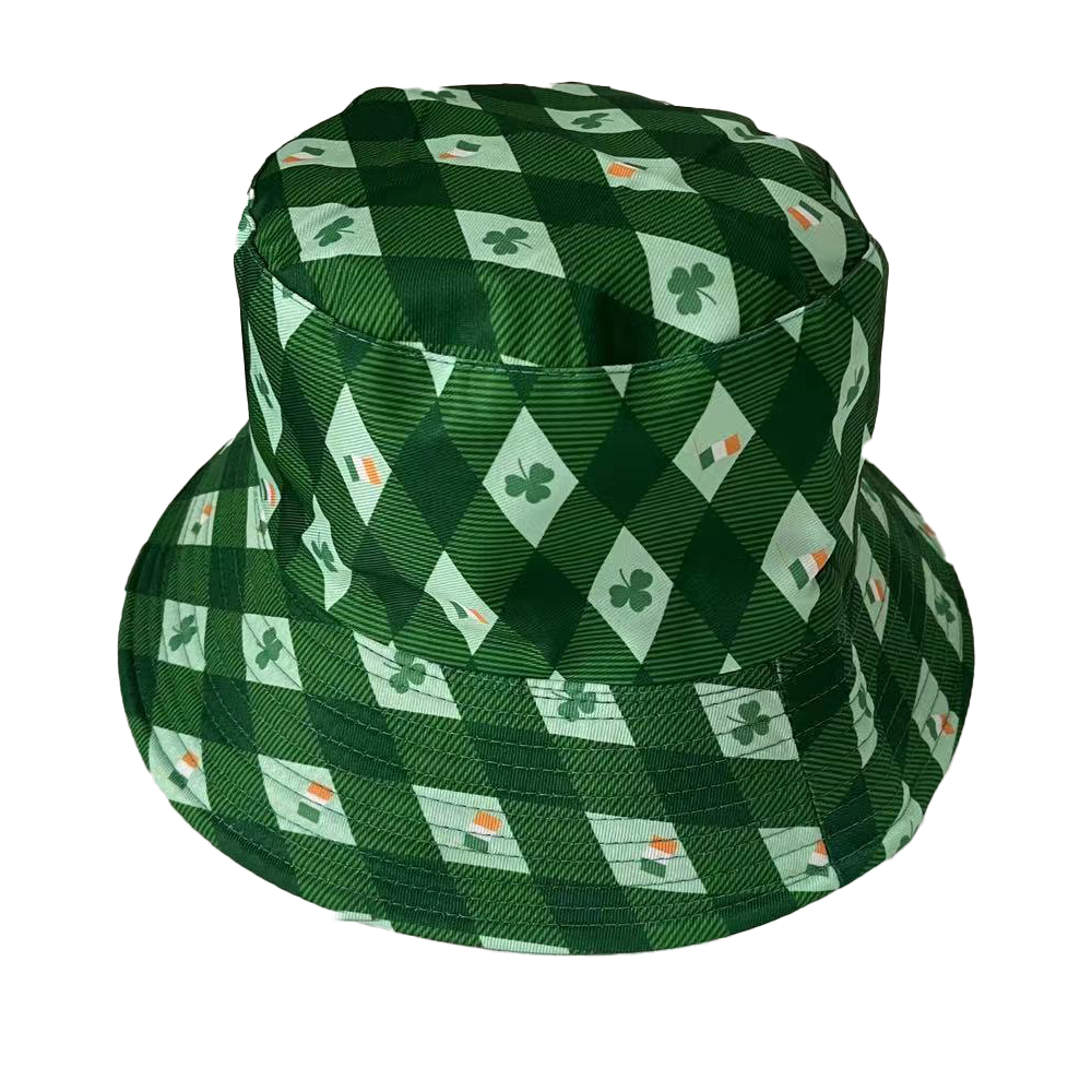Unisex Simple Style Classic Style Shamrock Printing Eaveless Bucket Hat display picture 2