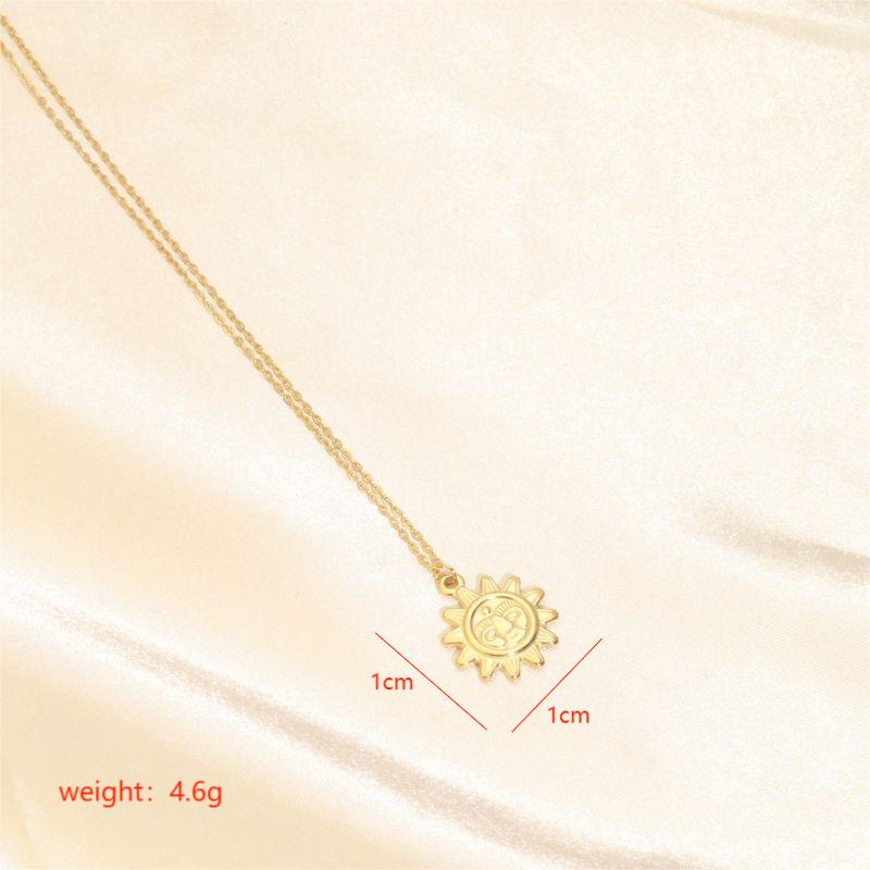 Stainless Steel 18K Gold Plated Simple Style Classic Style Plating Solid Color Pendant Necklace display picture 7