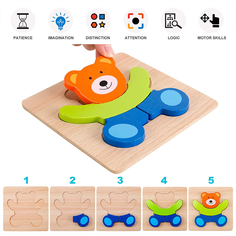 Puzzles Building Toys Animal Wood Toys display picture 3