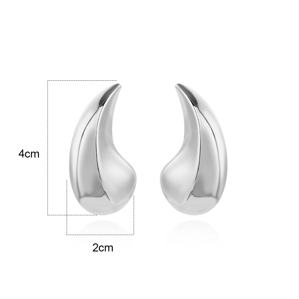 1 Pair Simple Style Water Droplets Plating Copper Gold Plated Ear Studs display picture 3