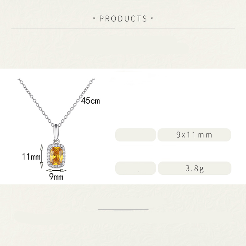 Sweet Shiny Square Alloy Copper Polishing Plating Inlay Zircon Gold Plated Pendant Necklace display picture 6