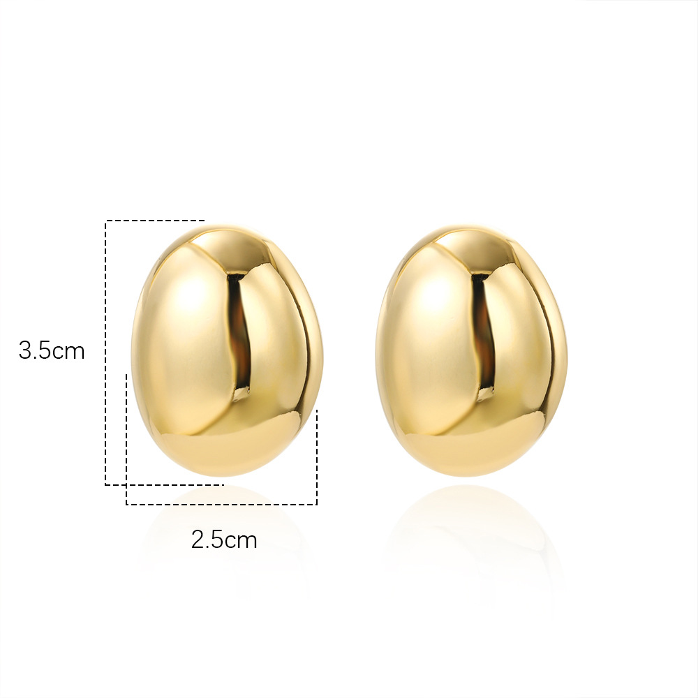 1 Pair Simple Style Solid Color Plating Copper Gold Plated Ear Studs display picture 1