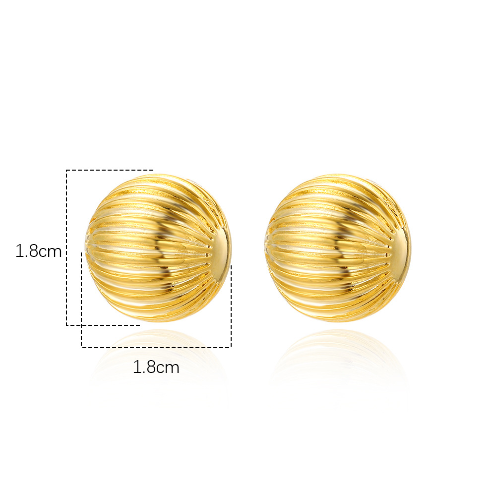 1 Pair Simple Style Geometric Plating Copper Gold Plated Ear Studs display picture 1
