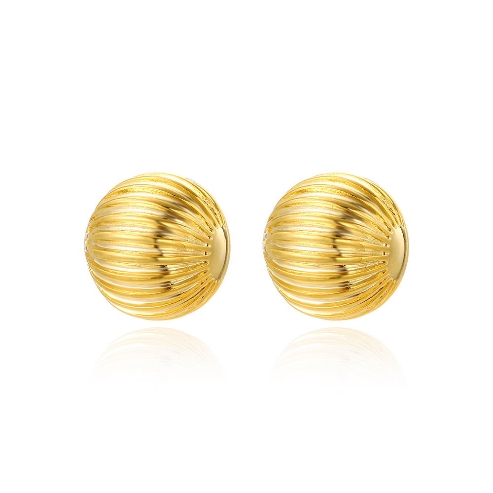 1 Pair Simple Style Geometric Plating Copper Gold Plated Ear Studs display picture 5