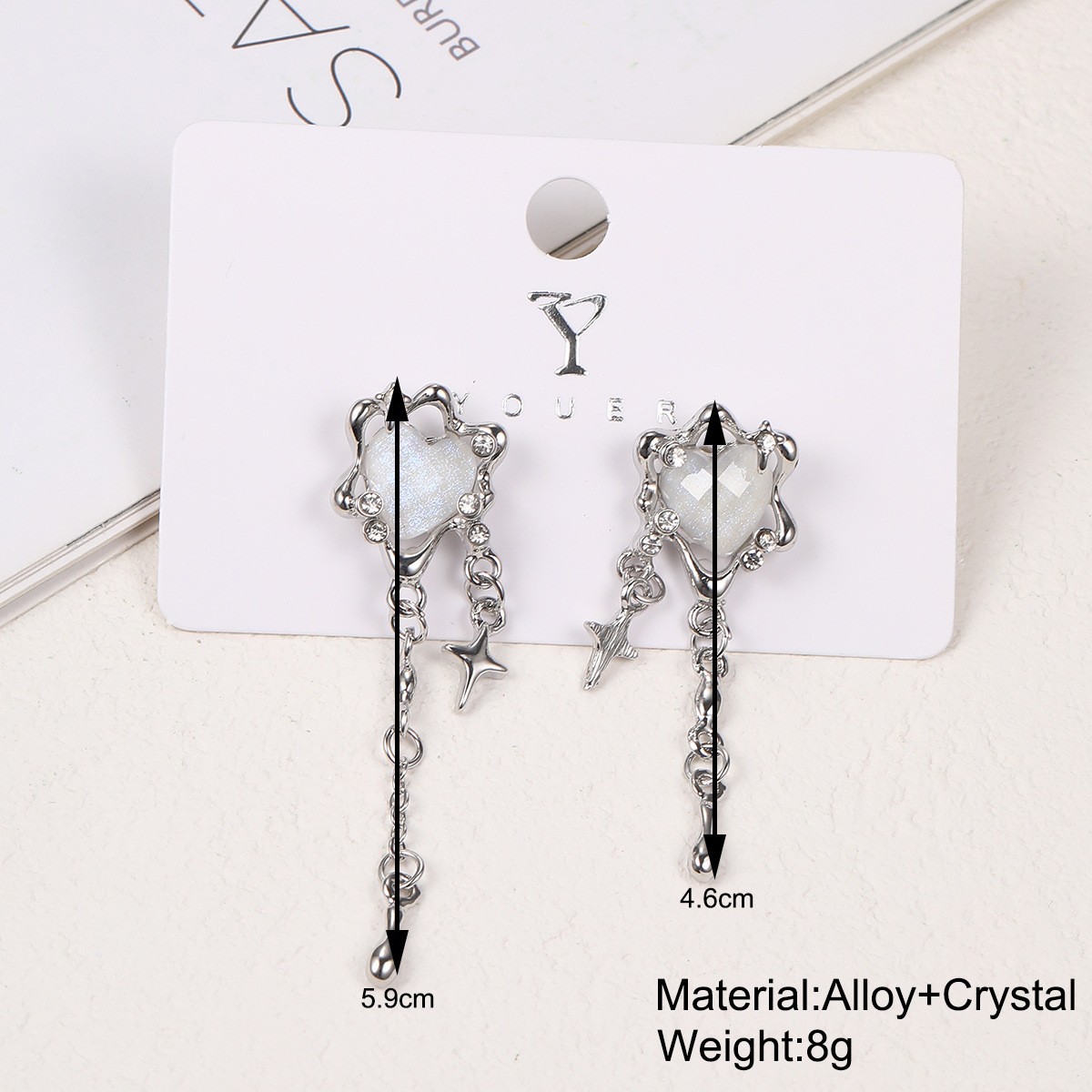 1 Pair Simple Style Classic Style Heart Shape Inlay Alloy Zircon Drop Earrings display picture 1