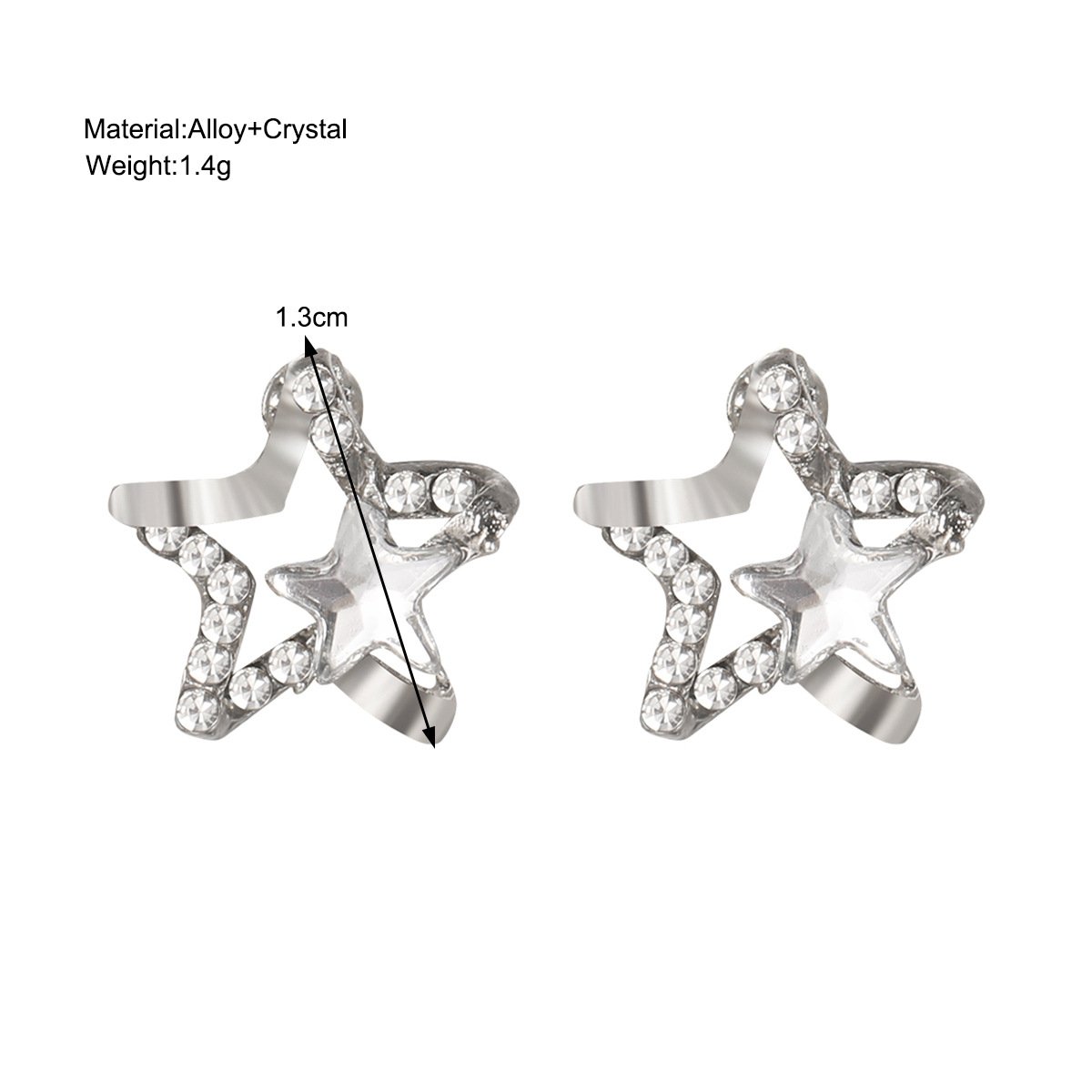 1 Pair Sweet Star Plating Inlay Alloy Rhinestones Ear Studs display picture 1
