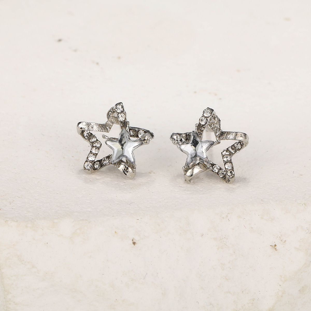 1 Pair Sweet Star Plating Inlay Alloy Rhinestones Ear Studs display picture 4