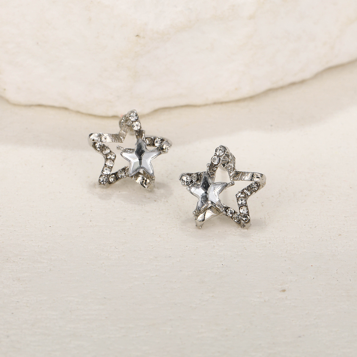 1 Pair Sweet Star Plating Inlay Alloy Rhinestones Ear Studs display picture 5