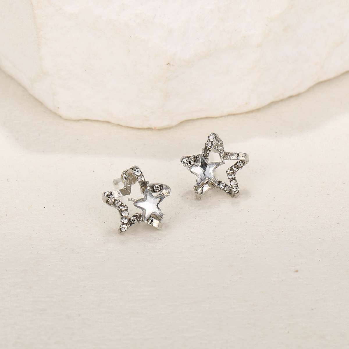 1 Pair Sweet Star Plating Inlay Alloy Rhinestones Ear Studs display picture 6