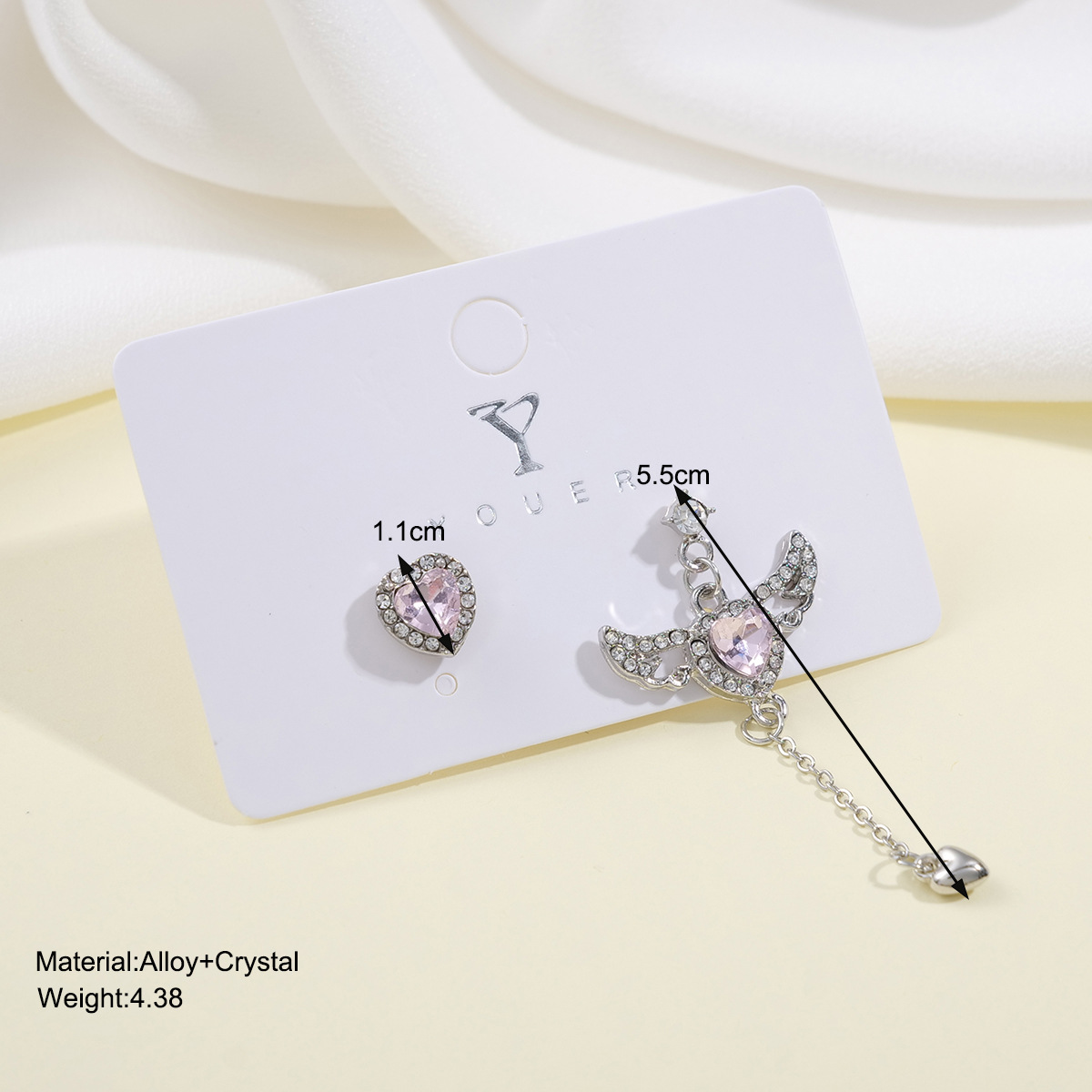 1 Pair Simple Style Heart Shape Inlay Alloy Zircon Ear Studs display picture 1