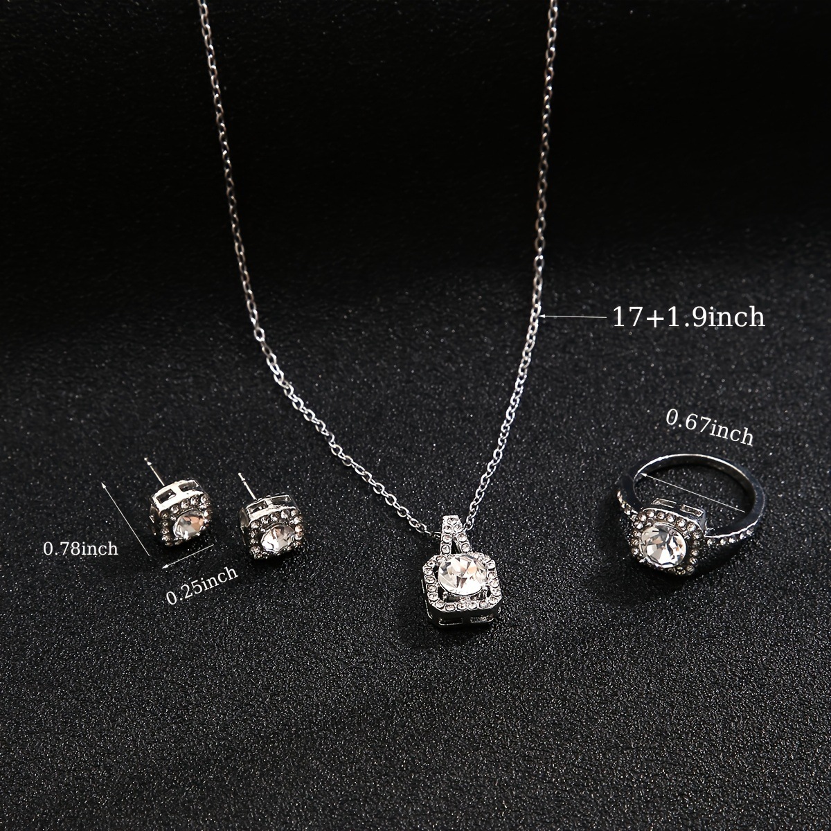 Simple Style Classic Style Solid Color Alloy Inlay Women's Jewelry Set display picture 1