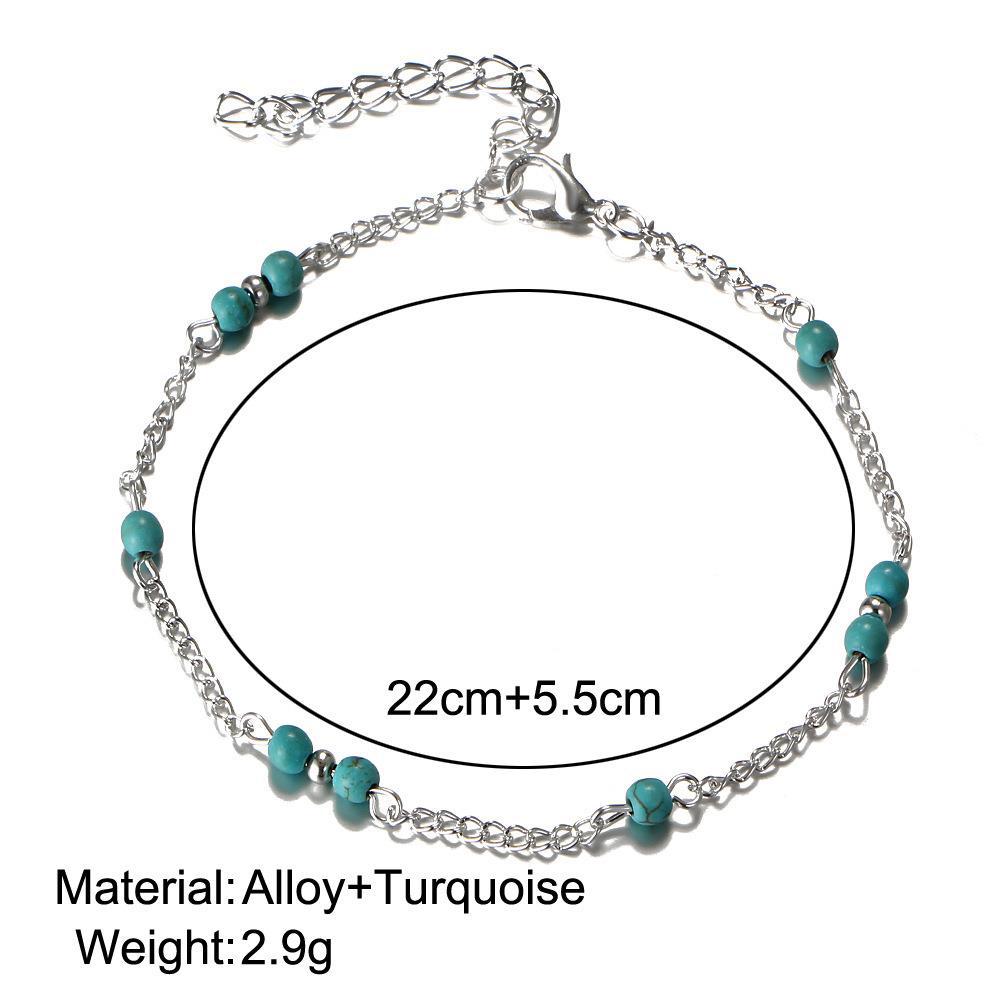 Retro Solid Color Alloy Women's Anklet display picture 1