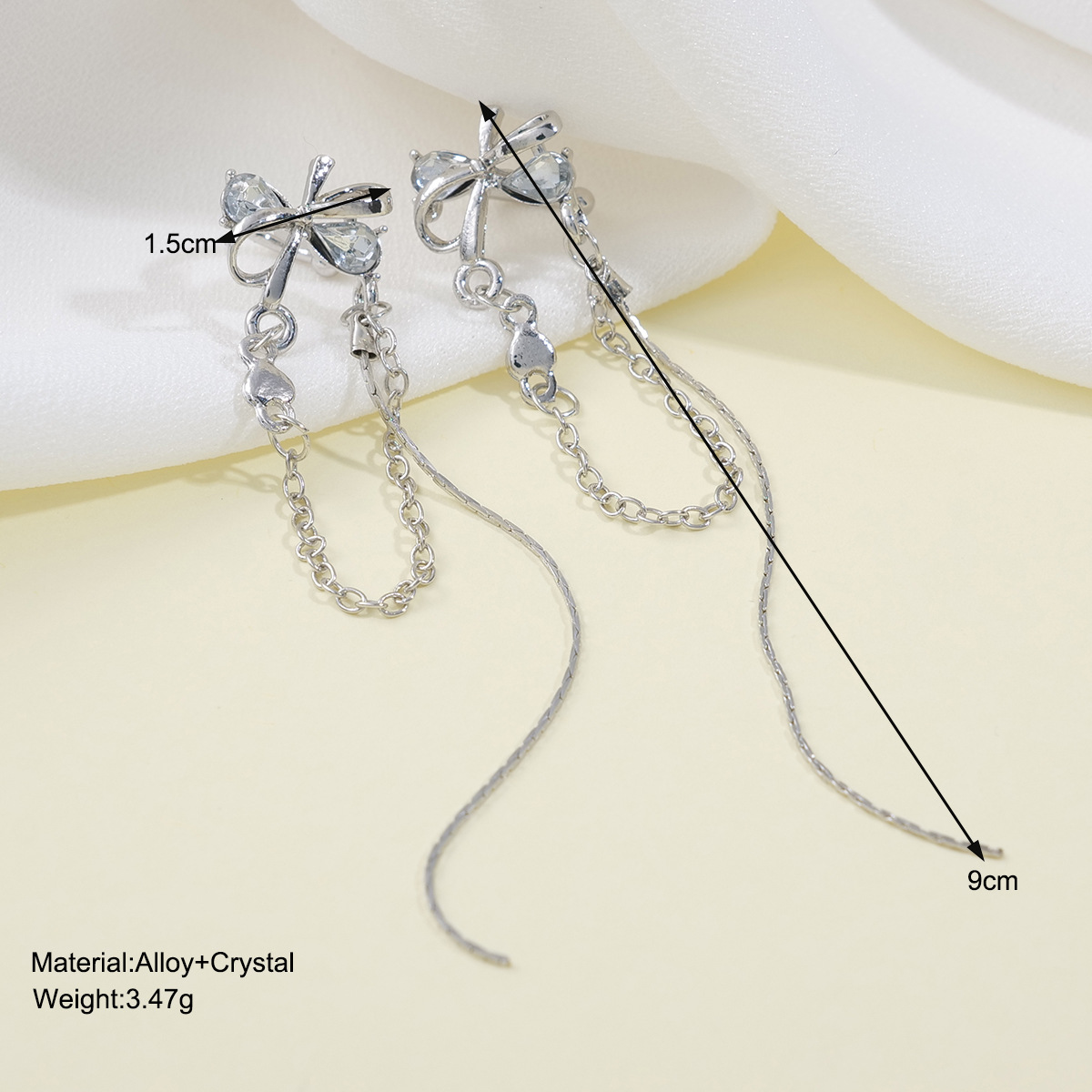1 Pair Simple Style Bow Knot Inlay Metal Zircon Drop Earrings display picture 1