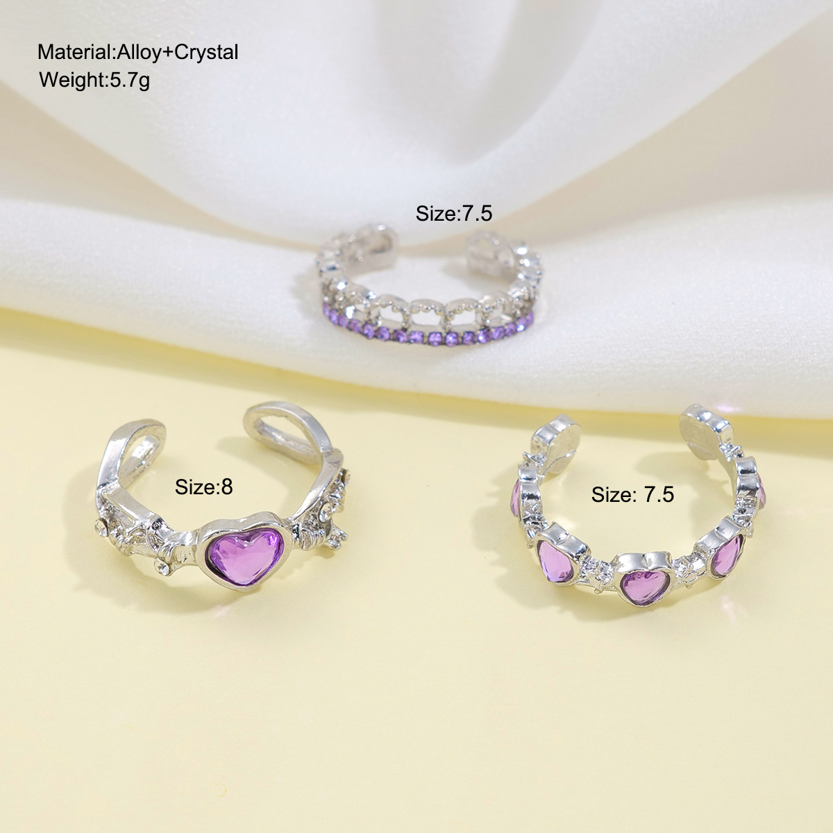 Simple Style Classic Style Heart Shape Alloy Inlay Zircon Women's Rings display picture 2