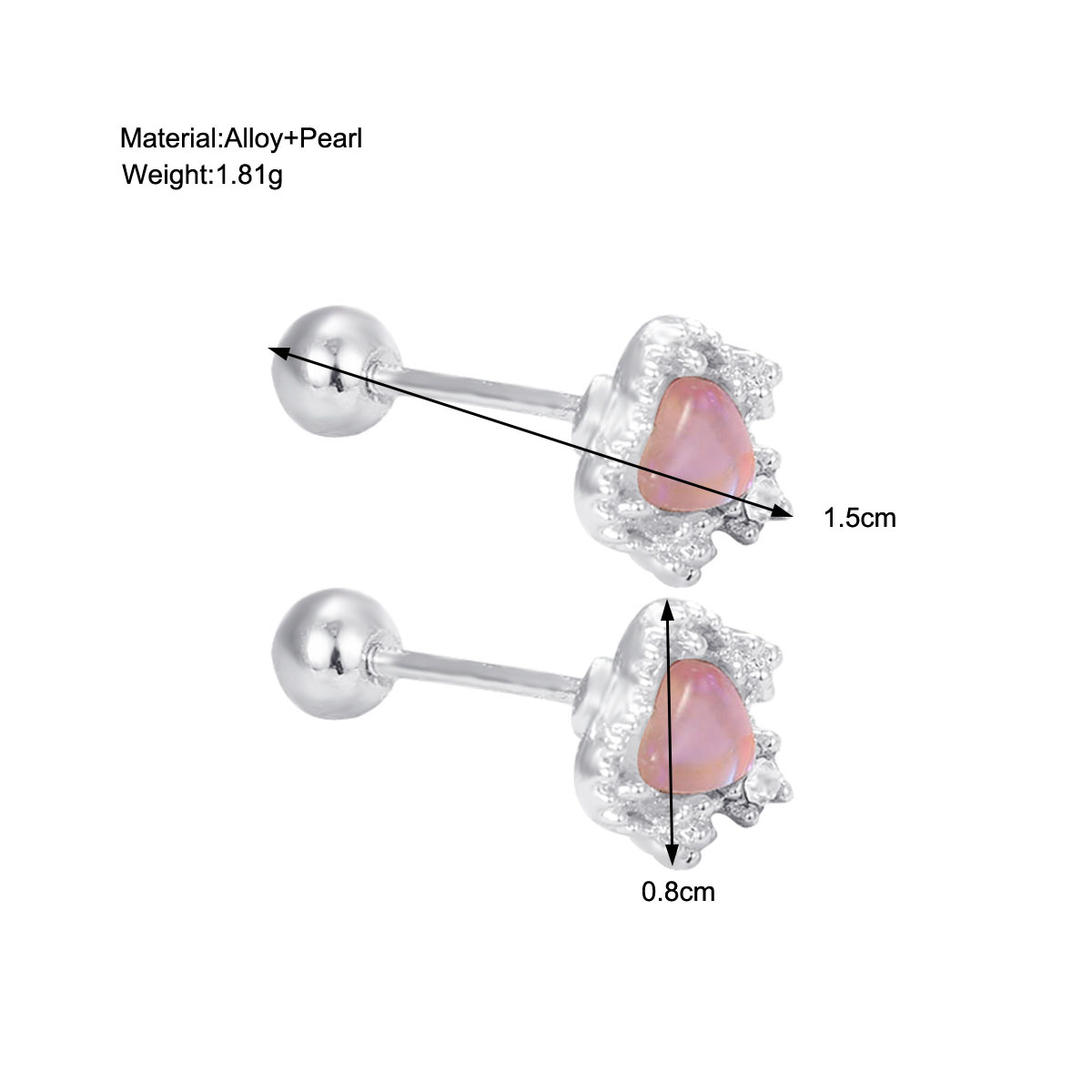 1 Pair Simple Style Classic Style Star Heart Shape Inlay Alloy Zircon Ear Studs display picture 2