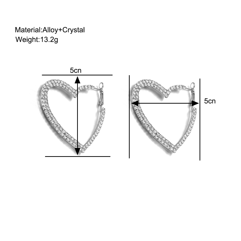 1 Paire Style Simple Style Classique Forme De Cœur Incruster Alliage Zircon Des Boucles D'oreilles display picture 1