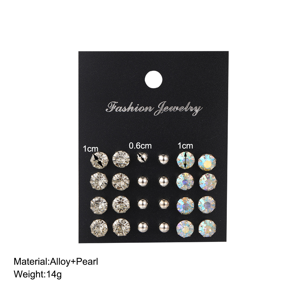 Wholesale Jewelry Simple Style Classic Style Solid Color Alloy Rhinestones Inlay Ear Studs display picture 2