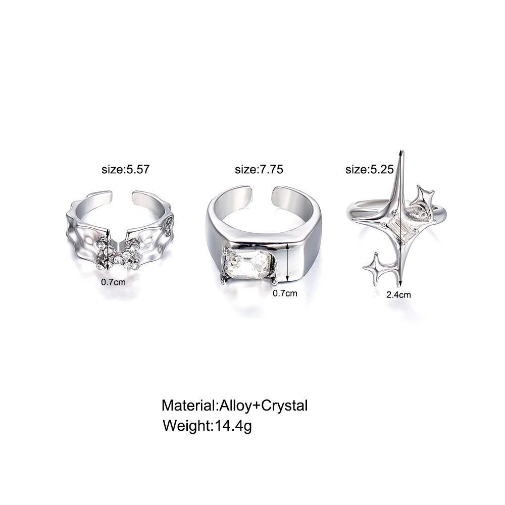 Simple Style Classic Style Star Alloy Inlay Zircon Women's Rings display picture 1