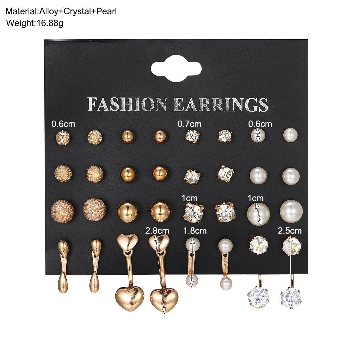 Wholesale Jewelry Simple Style Heart Shape Alloy Zircon Inlay Ear Studs display picture 1