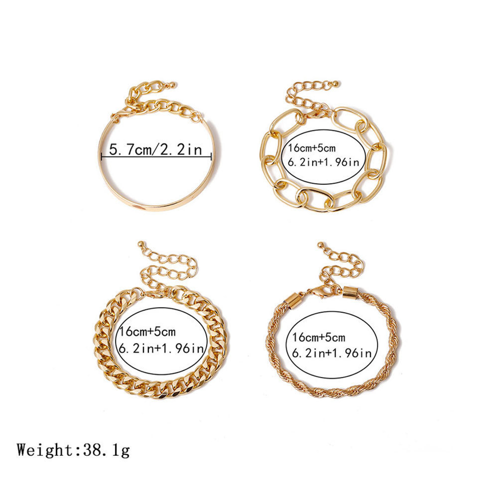 Simple Style Commute Solid Color Gold Plated Alloy Wholesale Bracelets display picture 1
