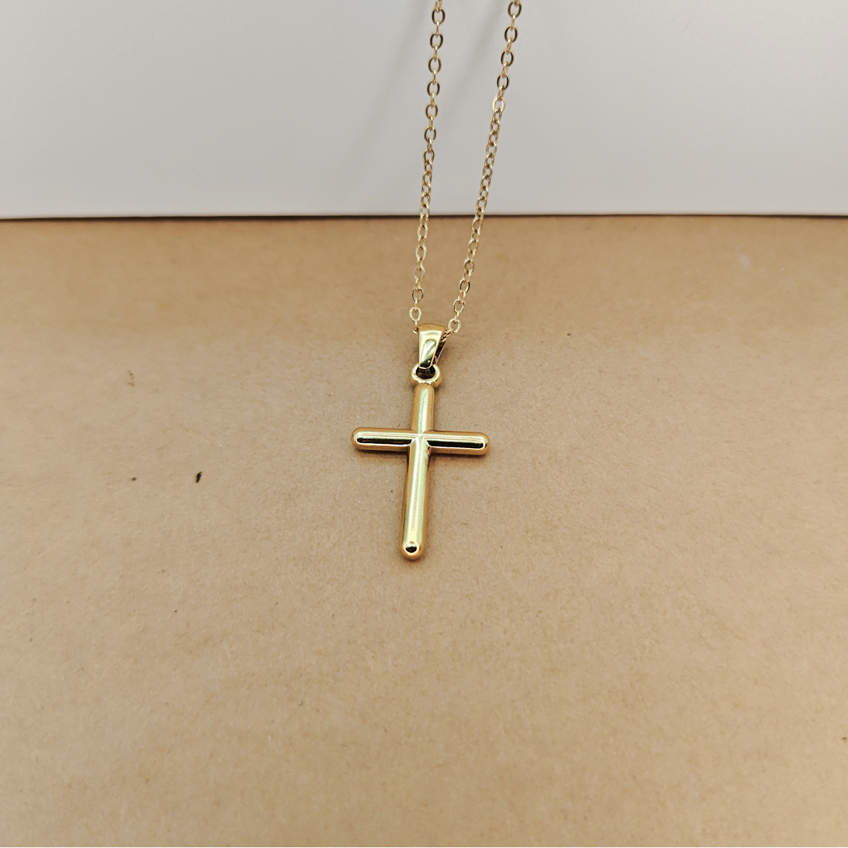 Classic Style Cross Stainless Steel Inlay Rhinestones Pendant Necklace display picture 6