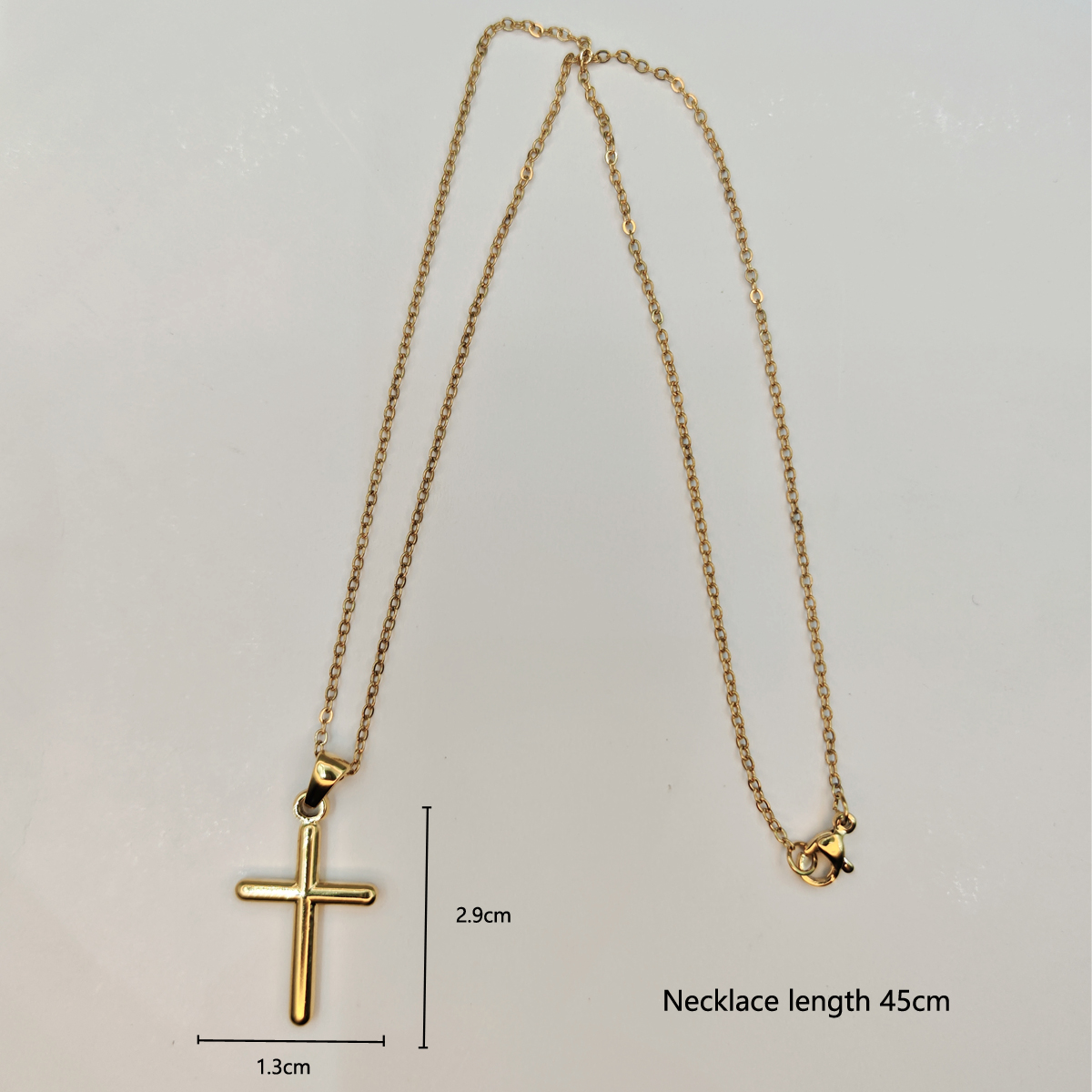 Classic Style Cross Stainless Steel Inlay Rhinestones Pendant Necklace display picture 5
