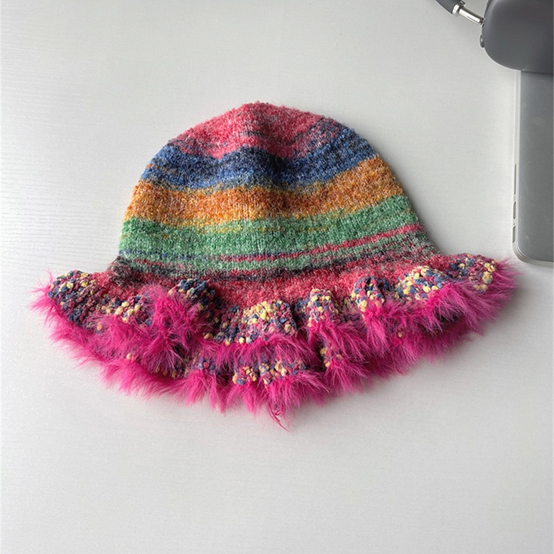 Women's Retro Bohemian Color Block Crochet Lace Wide Eaves Bucket Hat display picture 17
